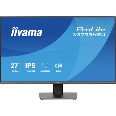 „ProLite X2793HSU" Monitor von iiyama; 27-Zoll-Bildschirm, IPS-Technologie, 1920x1080 Auflösung, schmaler Rahmen, 2x2W Lautsprecher.