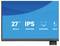 Frontansicht eines 27-Zoll-Monitors mit IPS-Display, 1920x1080-Auflösung, schmalem Rahmen und einem 15 cm höhenverstellbaren Ständer.