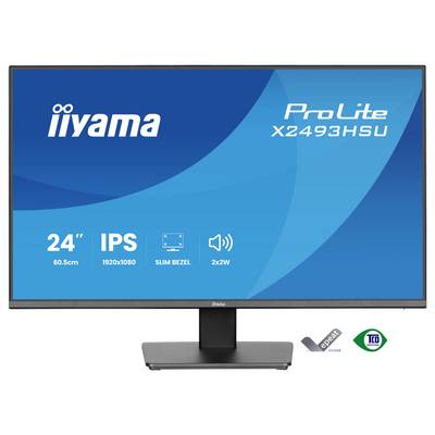 "Computermonitor mit Anzeige des „iiyama ProLite X2493HSU" mit folgenden Funktionen: 24 Zoll Größe, IPS-Display, schmaler Rahmen, Full-HD-Auflösung."