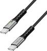 LogiLink USB-C® Kabel USB 2.0 USB-C® Stecker 0.50 m Schwarz mit LED, beidseitig verwendbarer Stecker CU0421