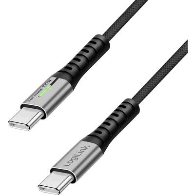 Zwei USB-C-Kabel mit den Bezeichnungen „100W Fast Charge" und „LogiLink", mit geflochtenem Design und verstärkten Steckverbindern für Haltbarkeit und Geschwindigkeit.