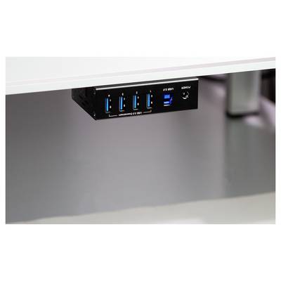 LogiLink UA0443 USB-Hub 4 Port USB-A USB 3.0 5 GBit/s für industrielle Anwendungen, Metallgehäuse, zur Wandmontage Schwa-4