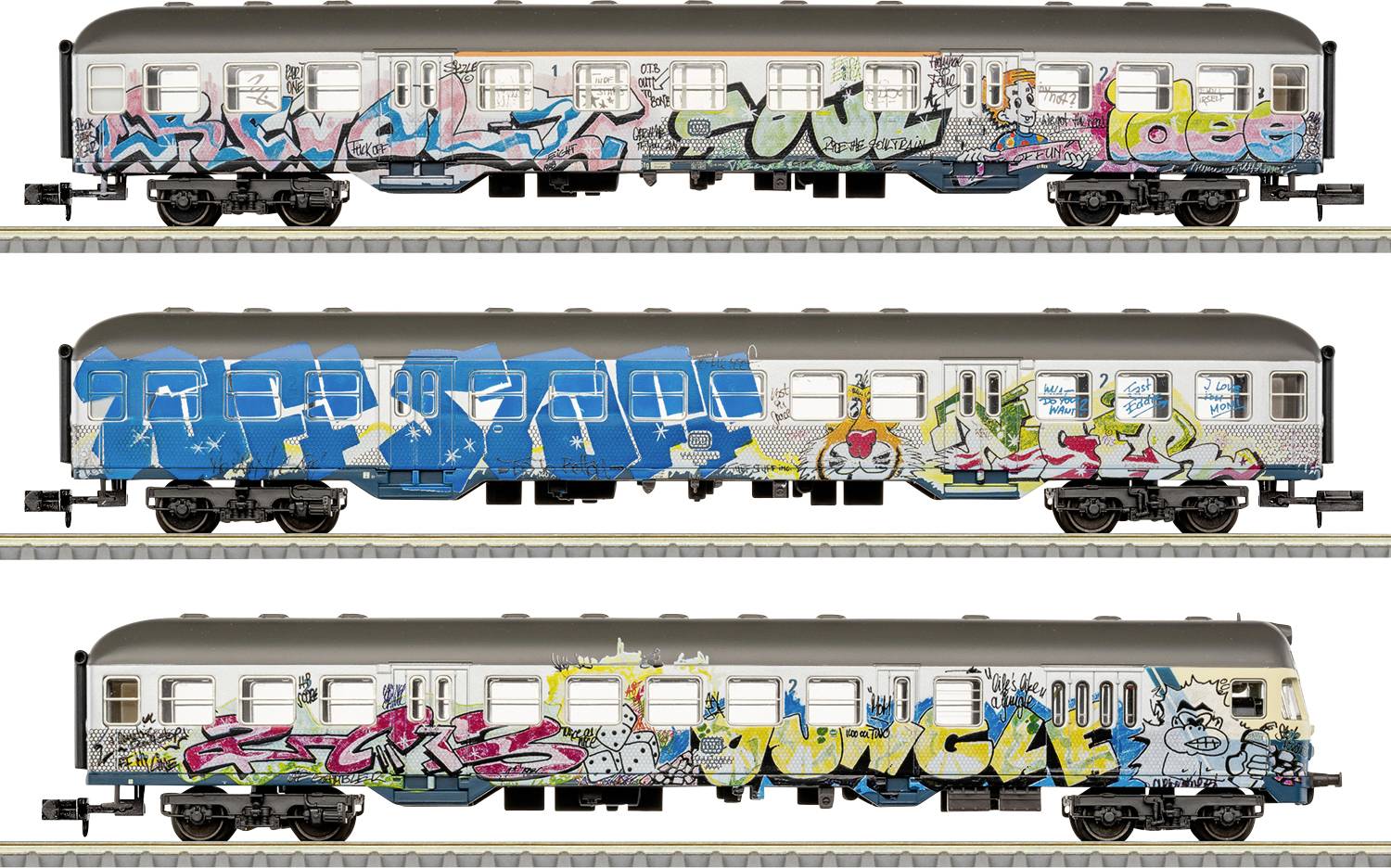 MiniTrix T18264 N Personenwagen-Set Silberlinge, MHI