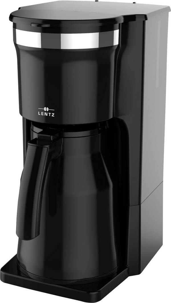 Lentz Kaffeemaschine mit Isolierkanne 1 Liter schwarz Kaffeemaschine Schwarz  Fassungsvermögen Tassen=8 Isolierkanne