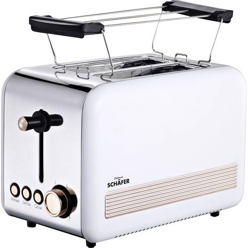 Schäfer Elektronik Toaster Retro 2-Scheiben 850 Watt weiß rosegold Toaster Cool-Touch-Gehäuse Rose Gold
