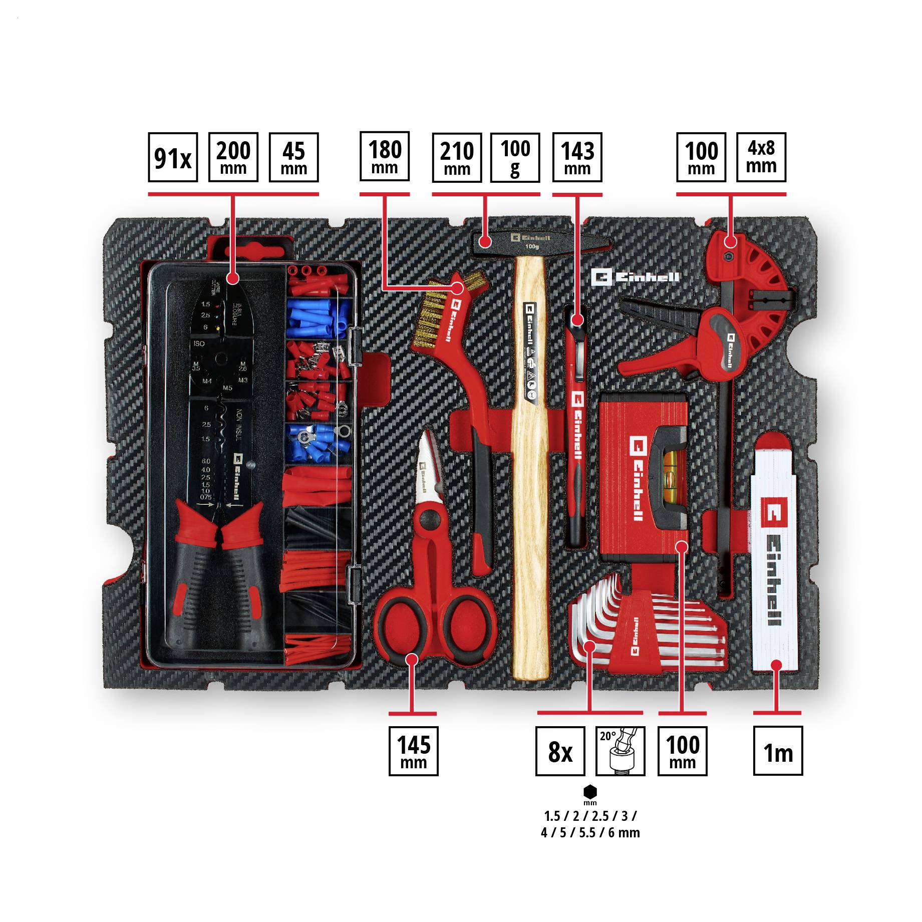 Einhell 153-tlg. Werkzeugkoffer Hobby & Bastler 370512 Werkzeugkoffer bestückt-1