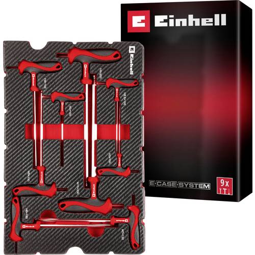 Thumbnail - Einhell T-Griff Schraubendreher-Set 9-tlg. Einleger Pad 370526 Einlage Rot-Schwarz