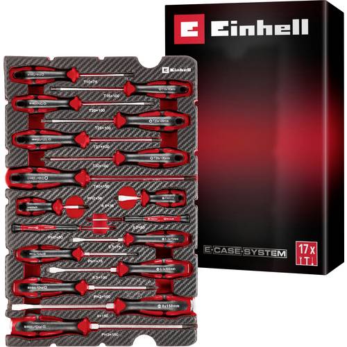 Einhell Schraubendreher-Set 17-tlg. Einleger Pad 370525 Einlage Rot-Schwarz