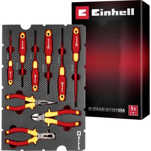 Einhell VDE Werkzeug-Set 9-tlg. Einleger Pad 370524 Einlage Rot-Schwarz