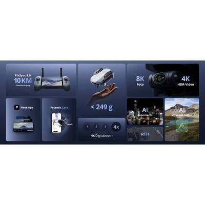 Potensic ATOM 2 Fly More Combo (RC PTD 1) Quadrocopter RtF Kameraflug, GPS-Funktion Grau-13