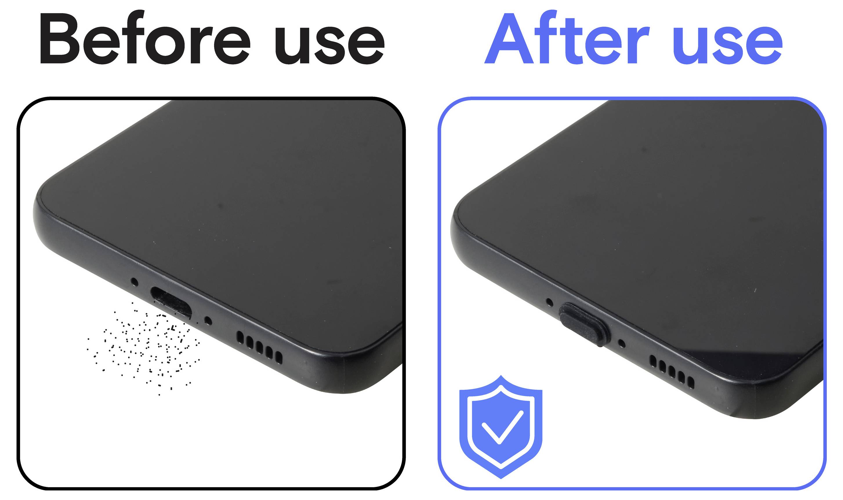 Renkforce USB-C® Staubschutz für mobile Geräte, 3 Stück/Set, Schwarz-3