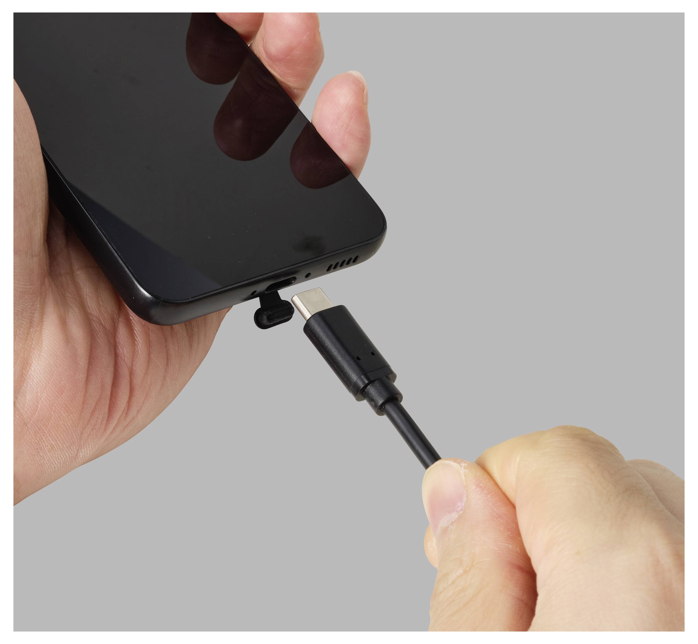 Renkforce USB-C® Staubschutz für mobile Geräte, 3 Stück/Set, Schwarz-5