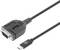 USB-C zu RS-232 Seriell-Adapterkabel zeigt einen USB-C-Anschluss, der mit einem RS-232-Seriell-Anschluss verbunden ist, wird zum Anschluss von Legacy-Geräten verwendet.