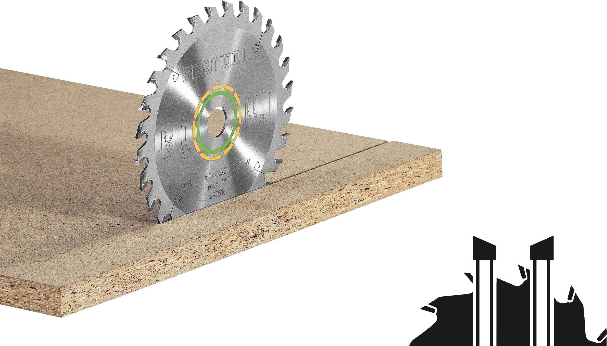 Thumbnail - Festool HW 225x2,6x30 W32 488288 Kreissägeblatt 225 x 30 x 1.80 mm Zähneanzahl: 32 1 St.