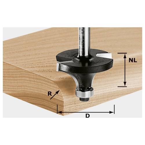 Thumbnail - Festool 491015 Abrundfräser Länge 56 mm Produktabmessung, Ø 31.70 mm Arbeits-Länge 16.50 mm Schaftdurchmesser 8 mm
