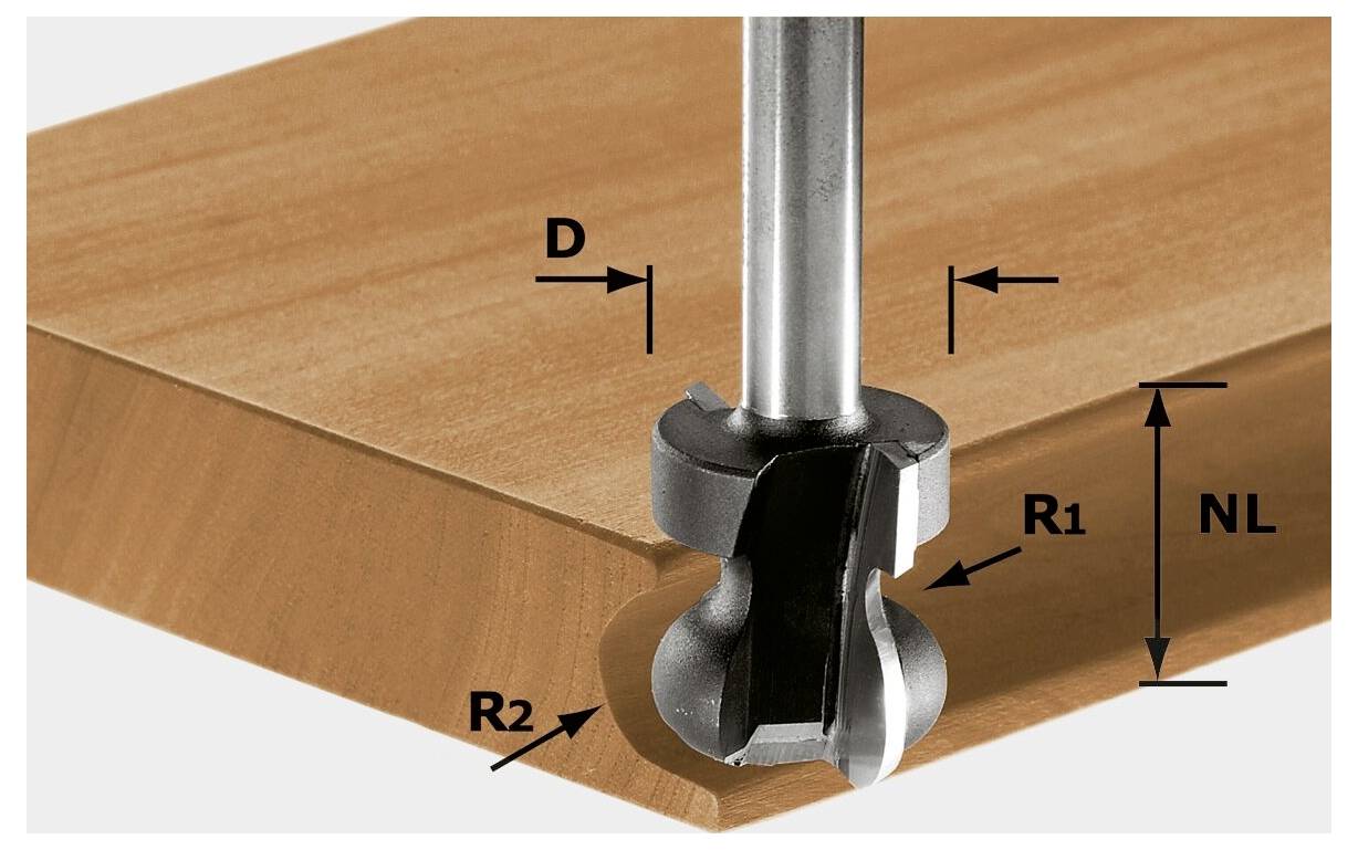 Festool 491140 Griffleistenfräser Länge 59 mm Produktabmessung, Ø 22 mm Arbeits-Länge 16 mm Schaftdurchmesser 8 mm