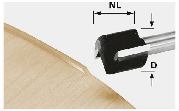Festool 491666 Bündigfräser    Länge 46 mm Produktabmessung, Ø 19 mm Arbeits-Länge 16 mm Schaftdurchmesser 8 mm
