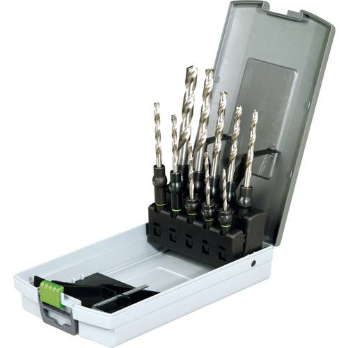 Festool 495128 HSS D3-10 CE/10 Bohrer-Set 3 mm, 3.5 mm, 4 mm, 4.5 mm, 5 mm, 5.5 mm, 6 mm, 6.5 mm, 8 mm, 10 mm