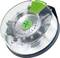 Ein Festool SYS 3 Elektroschrauber-Set in einem runden Koffer mit transparentem Deckel, ausgestattet mit verschiedenen Bits und einer grünen Verschlussfalle zum Öffnen.
