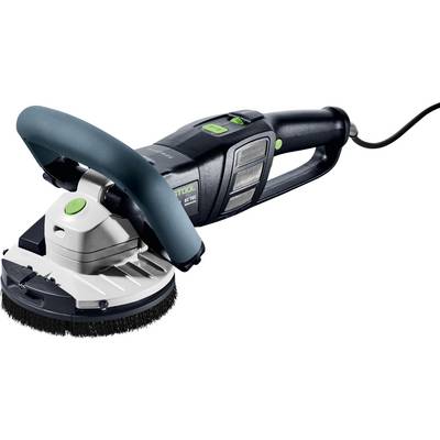 Ein tragbarer elektrischer Elektroschleiffer mit kreisförmiger Schleifplatte, ergonomischem Griff und grünem Aktivierungsknopf.