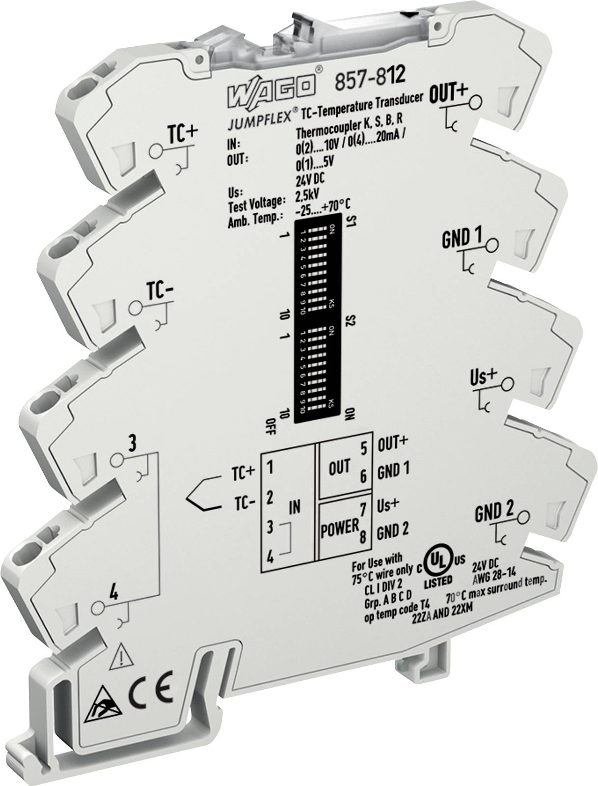 WAGO WAGO WAGO T-TRANSDUCER TC UI WAGO 857-812 857-812 857-812 857-812