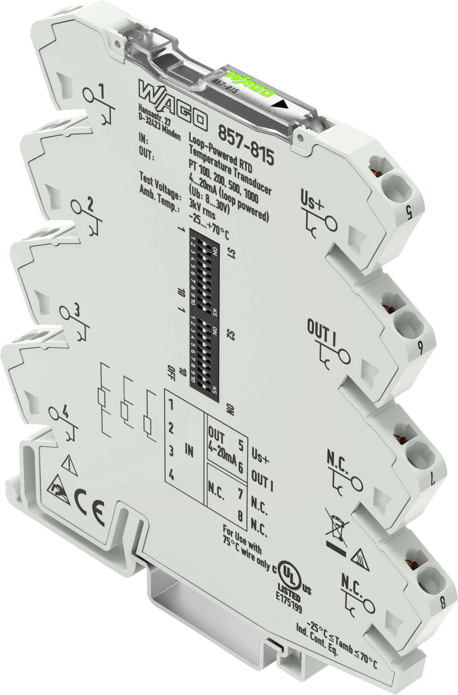 WAGO WAGO WAGO RTD-TRANSDUCER I WAGO 857-815 857-815 857-815 857-815