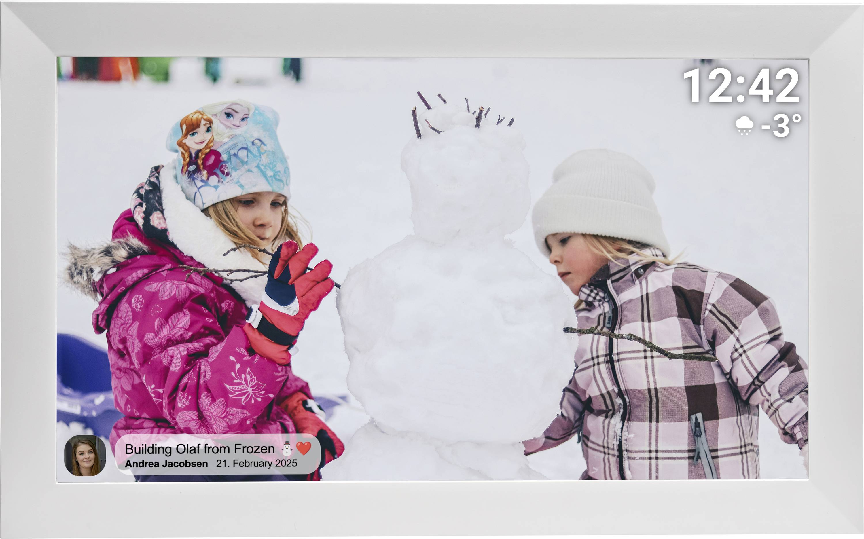 Denver PFF-1504W Digitaler Bilderrahmen 39.6 cm 15.6 Zoll EEK: B (A - G) 1920 x 1080 Pixel 32 GB Weiß