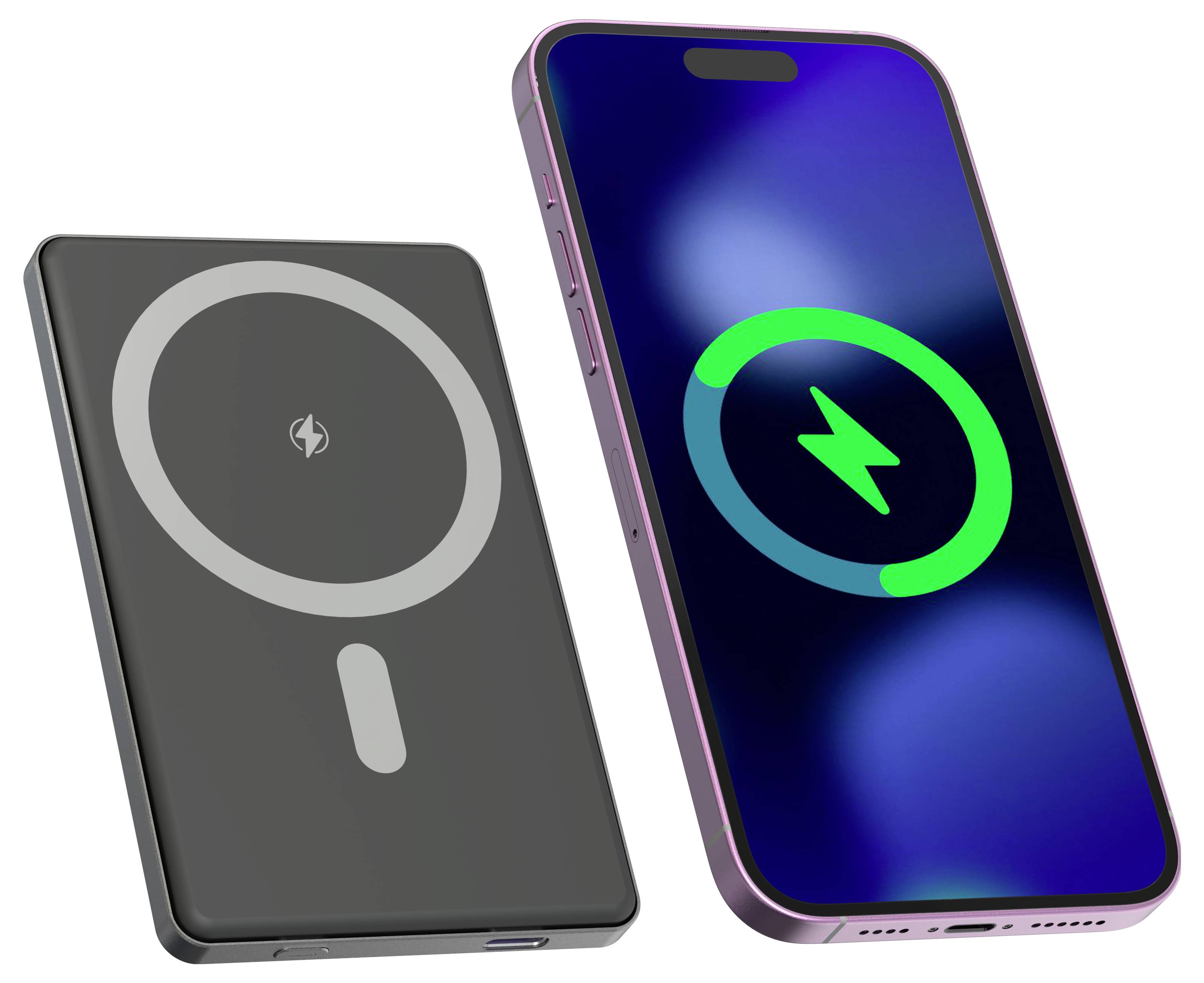 Denver PQCW-5010 Wireless Powerbank 5000 mAh Fast Charge LiPo Schwarz Statusanzeige-1