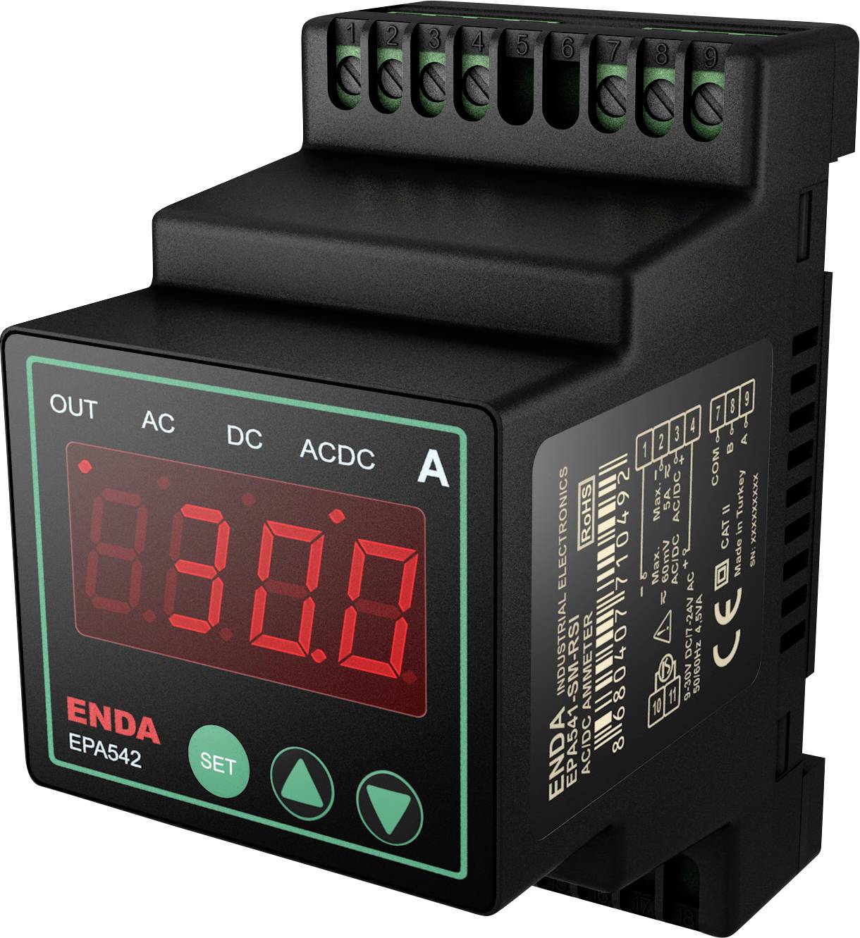 Enda AC/DC-Amperemeter ENDA EPA542-LV-R-RSI Digitales Hutschienenmessgerät