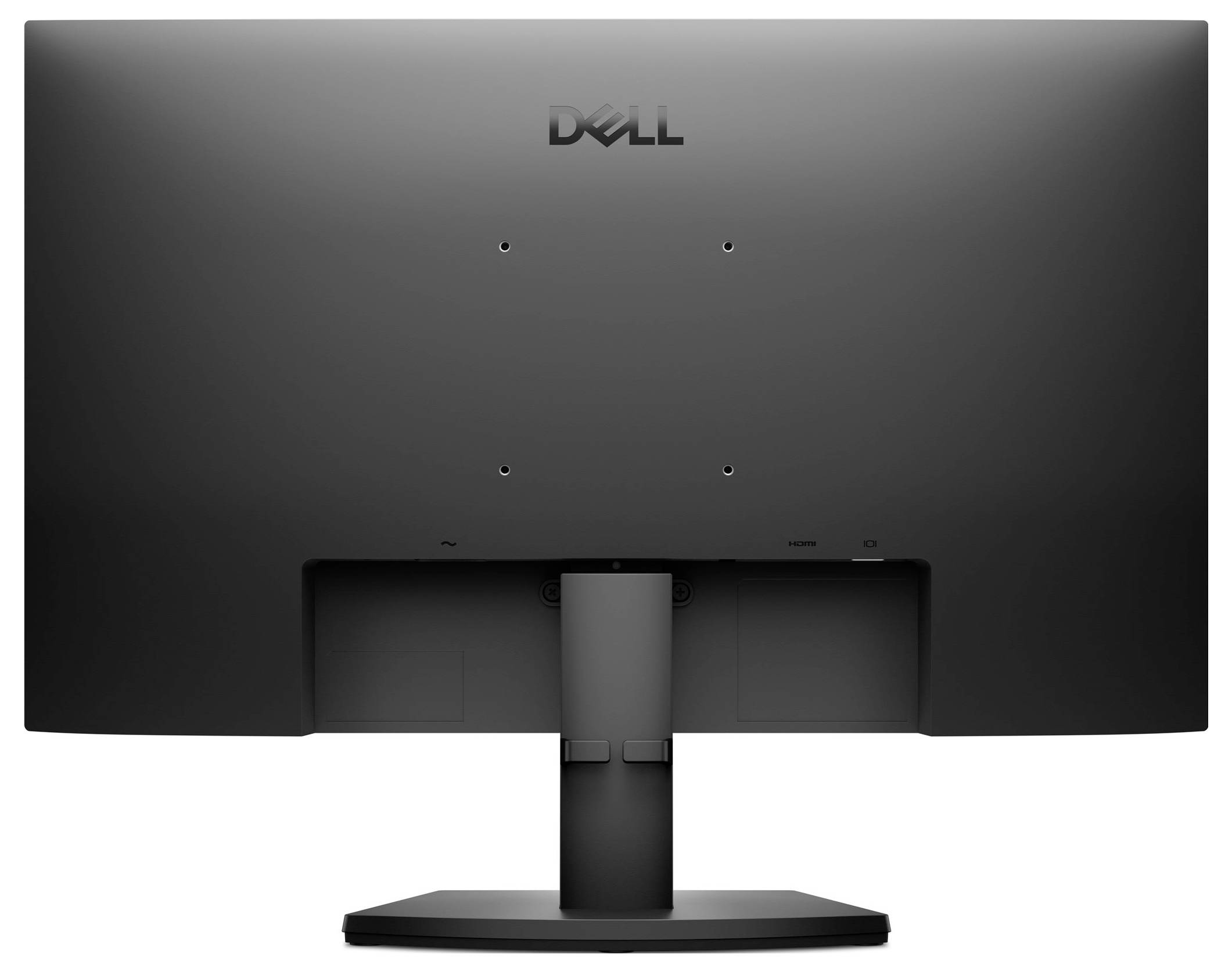 Die Rückseite einer weißen Spielkonsole mit Stromversorgungs- und HDMI-Anschlüssen, entworfen mit einer eleganten, gebogenen Oberfläche.