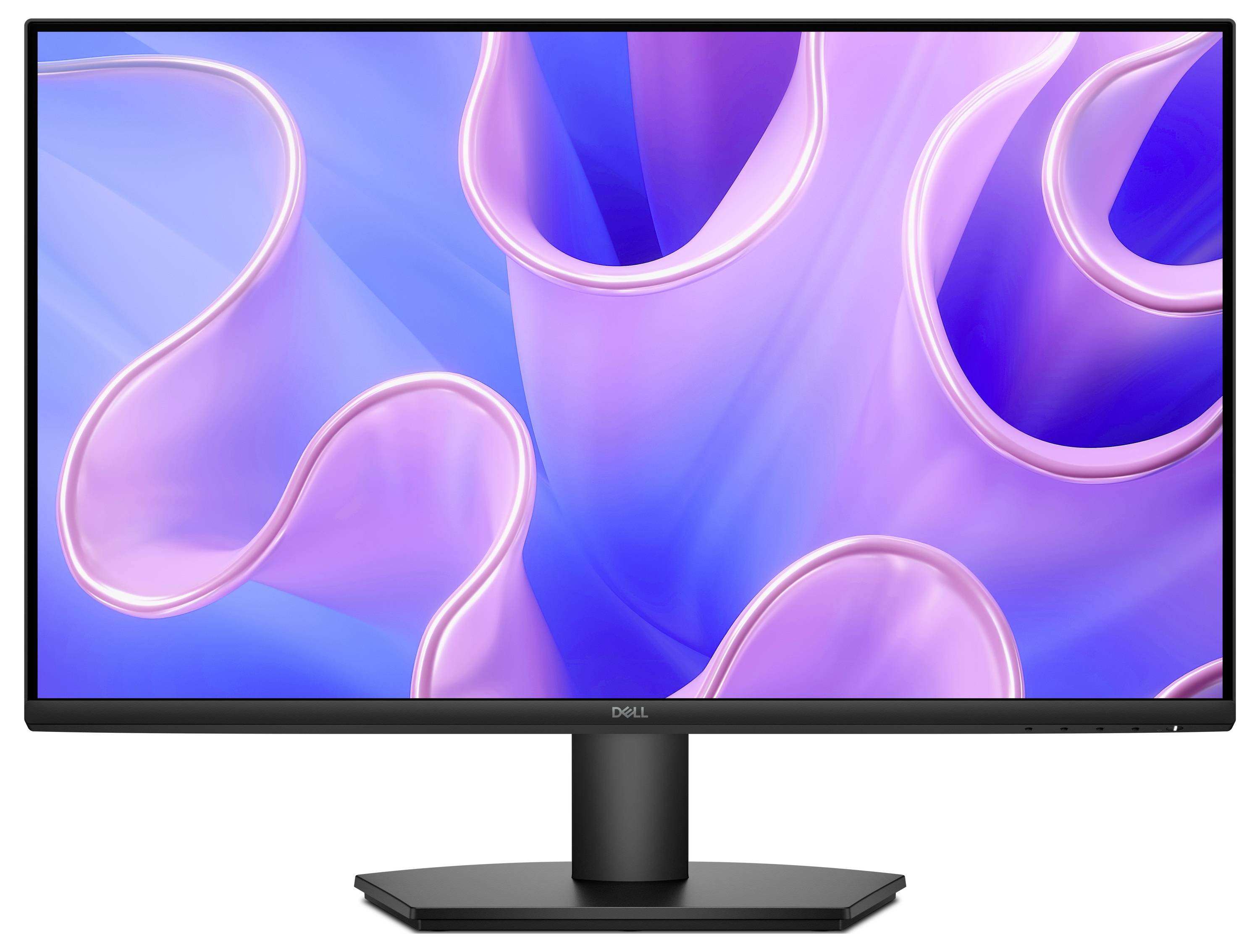 Eine Seitenansicht eines dünnen, modernen Computermonitors mit einem schlanken Ständer, die sein schlankes Profil zeigt.