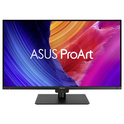 ASUS Business Monitor mit einer Stadtlandschaft mit Wolkenkratzern, die seine Verwendung in professionellen oder geschäftlichen Umgebungen hervorhebt.