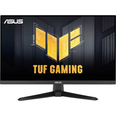 ASUS TUF Gaming Monitor zeigt das Logo auf dem Bildschirm; zeigt das Monitordesign und das Branding.