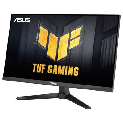 ASUS-Geschäftsmonitor mit einer Skyline-Ansicht von Wolkenkratzern, die das schlanke Design des Monitors hervorhebt, das sich für professionelle Nutzung eignet.