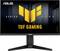 "ASUS TUF Gaming Series Five"-Monitor mit einem Logo auf dem Bildschirm, vor dunklem Hintergrund positioniert, das schlanke Design hervorhebend.