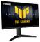 „TUF Gaming"-Monitor mit einem kühnen gelben Logo, mit der Bezeichnung „Series Five" auf einem schlanken schwarzen Ständer.