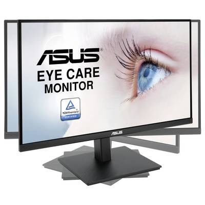 ASUS Eye Care Monitor mit TÜV Rheinland Zertifizierung, mit einem Nahaufnahmebild eines Auges auf dem Bildschirm zur Reduzierung von Augenbelastung.