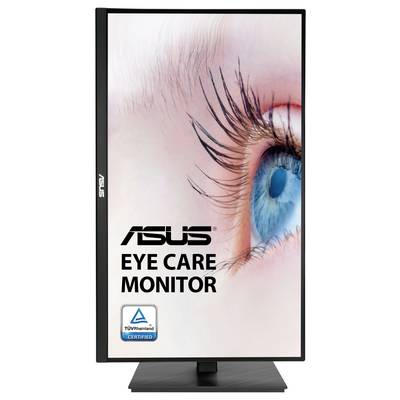 „ASUS Eye Care Monitor" mit einem Augensymbol, von TÜV Rheinland zertifiziert für geringes blaues Licht.