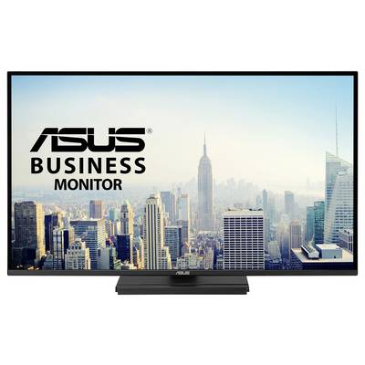 Ein weißer ASUS-Computermonitor von hinten betrachtet, mit einem verstellbaren Ständer und sichtbarer Befestigungshalterung.