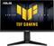 „ASUS TUF Gaming Monitor. SERIES FIVE" wird auf dem Bildschirm angezeigt. Der Monitor hat einen stabilen Ständer mit dem ASUS-Logo auf der unteren Blende.
