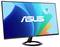 Ein eleganter Asus-Monitor mit einem lebendigen mehrfarbigen Bildschirm, auf dem das Asus-Logo angezeigt wird, das sein modernes und minimalistisches Design hervorhebt.