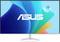 ASUS-Monitor mit lebhaftem abstraktem Hintergrund in Blau-, Grün-, Gelb- und Orangetönen, mit dem prominenten ASUS-Logo in der Mitte.