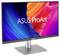 Ein Computermonitor zeigt das Logo "ASUS ProArt" vor einem lebendigen, mehrfarbigen Hintergrund.