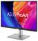 Ein Computermonitor zeigt das Logo "ASUS ProArt" auf einem lebendigen, farbenfrohen Hintergrund mit blauen, orangefarbenen und rosa Wirbeln.