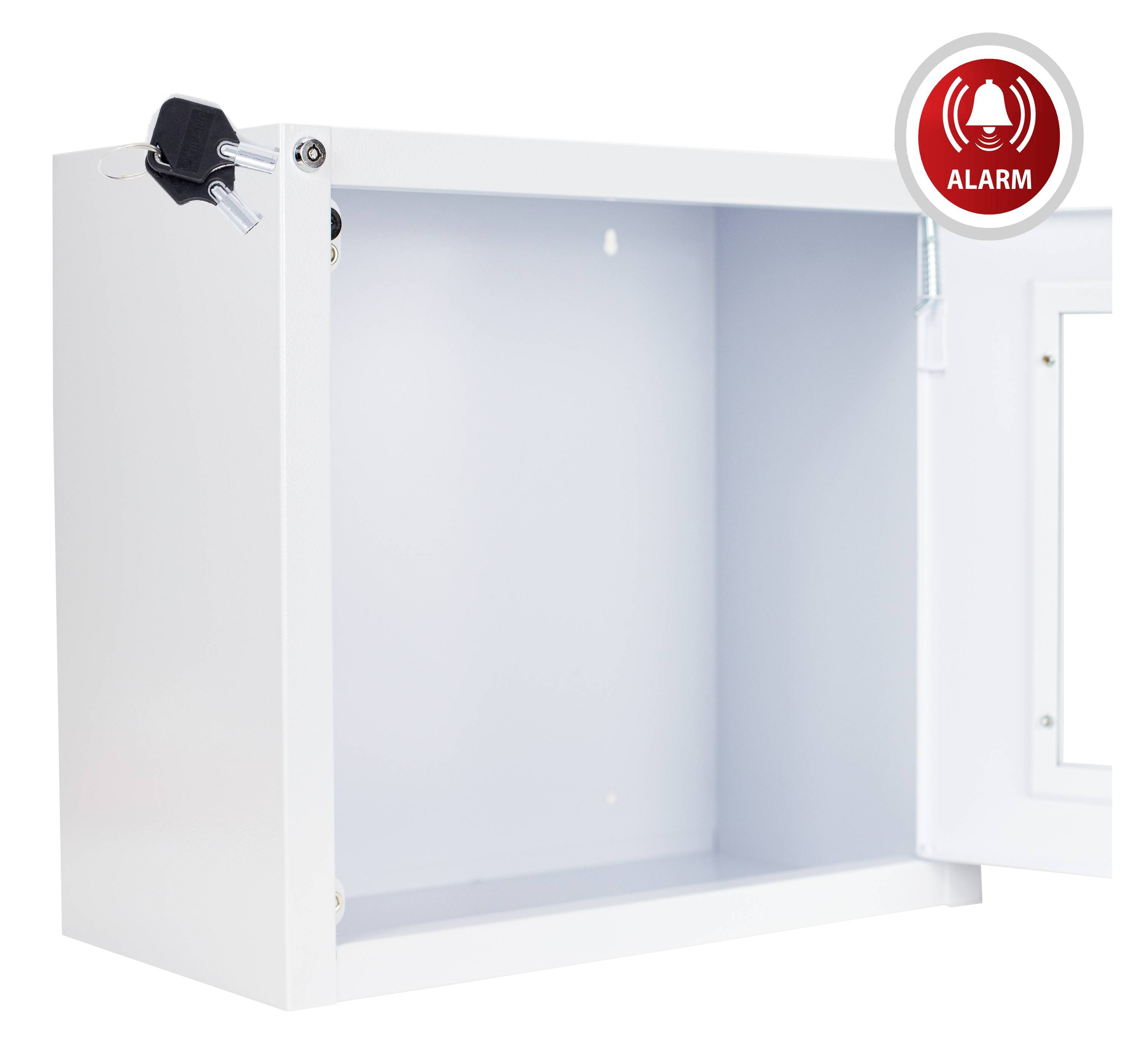 MEDX5 Universal Defibrillator (AED) Metallwandkasten für Innen, mit Alarm, weiß DEFI-Wandkasten Stahlblech-4