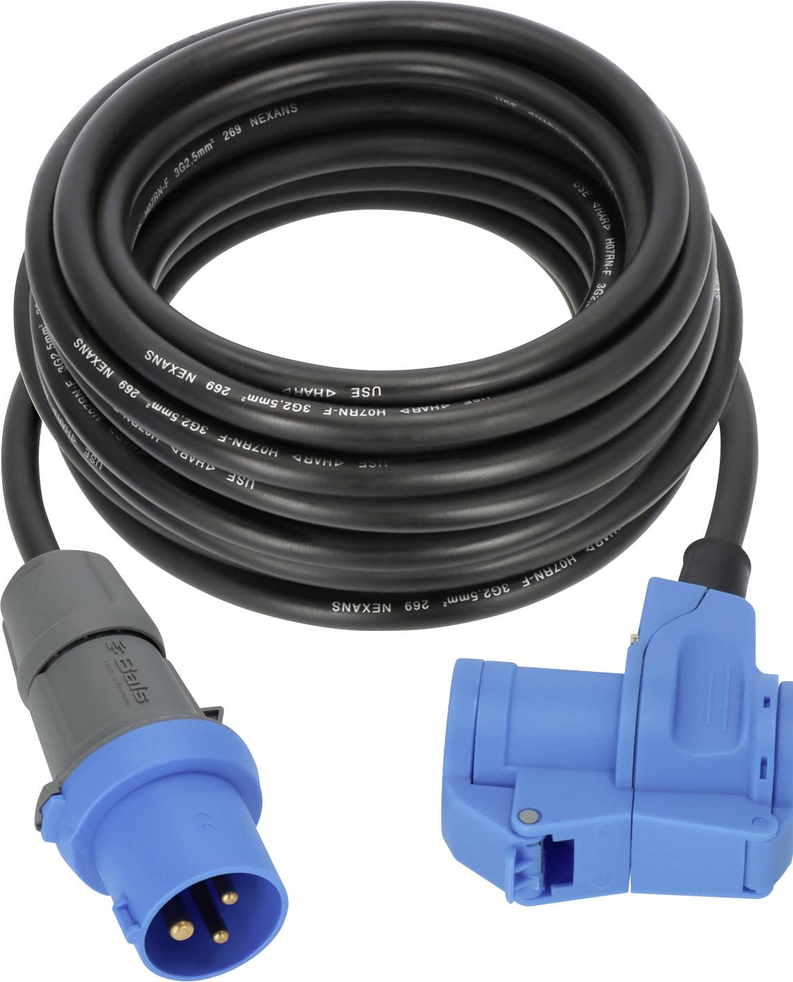 Brennenstuhl 1168650510 Strom Verlängerungskabel Blau, Schwarz 10 m H07RN-F 3G 2,5 mm²