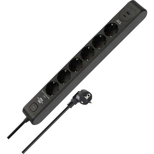 Brennenstuhl 1150790602 Steckdosenleiste Schwarz, Anthrazit Schutzkontakt 1 St.