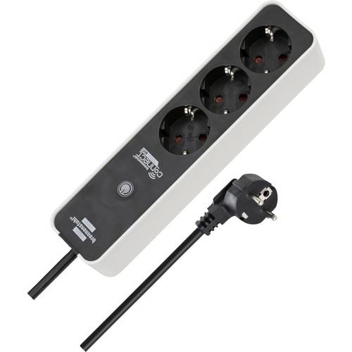 Brennenstuhl 1153230621 Steckdosenleiste Schwarz, Weiß Schutzkontakt 1 St.