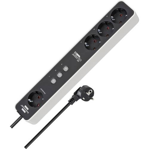 Brennenstuhl 1153240627 Steckdosenleiste Weiß, Schwarz Schutzkontakt 1 St.