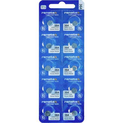 Renata Knopfzelle 364 1.55 V 10 St. 19 mAh Silberoxid 364 MP CE RENATA